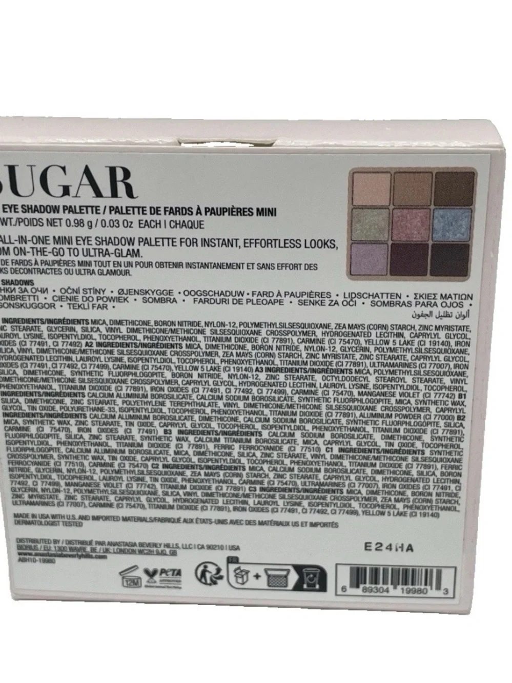 Anastasia “Sugar” Mini Eyeshadow Palette-9 Colors NIB AUTHENTIC